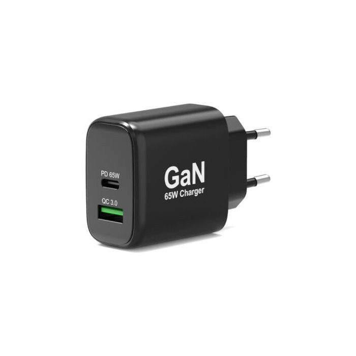 Port Designs- Alim USB GaN 1 USB A + 1 USB C 65W sans câbles