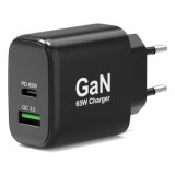Port Designs- Alim USB GaN 1 USB A + 1 USB C 65W sans câbles