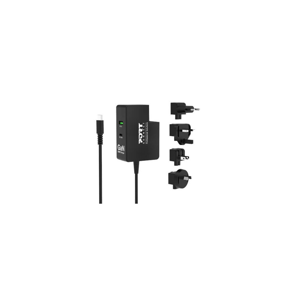 Port Designs- Alim USB GaN 1 USB A + 2 USB C 100W vers. Travel