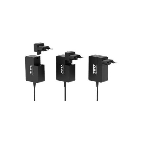 Port Designs- Alim USB GaN 1 USB A + 2 USB C 100W vers. Travel