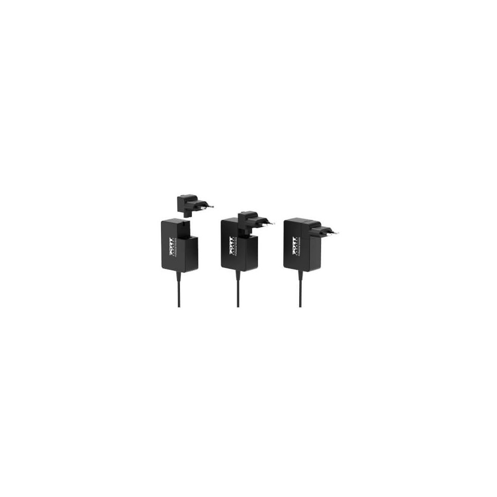 Port Designs- Alim USB GaN 1 USB A + 2 USB C 100W vers. Travel