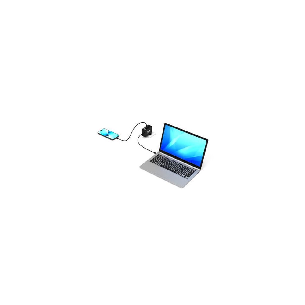 Port Designs- Alim USB GaN 1 USB A + 2 USB C 100W vers. Travel