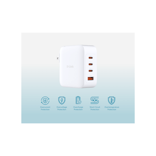 D-link Chargeur GaN 140W - 3 ports USB-C - 1 port USB-A