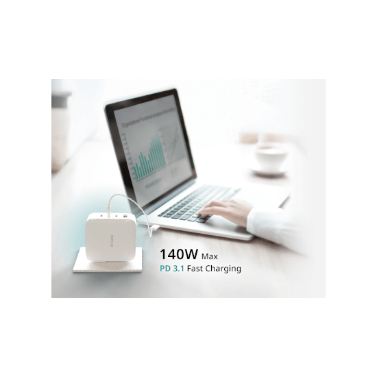 D-link Chargeur GaN 140W - 3 ports USB-C - 1 port USB-A