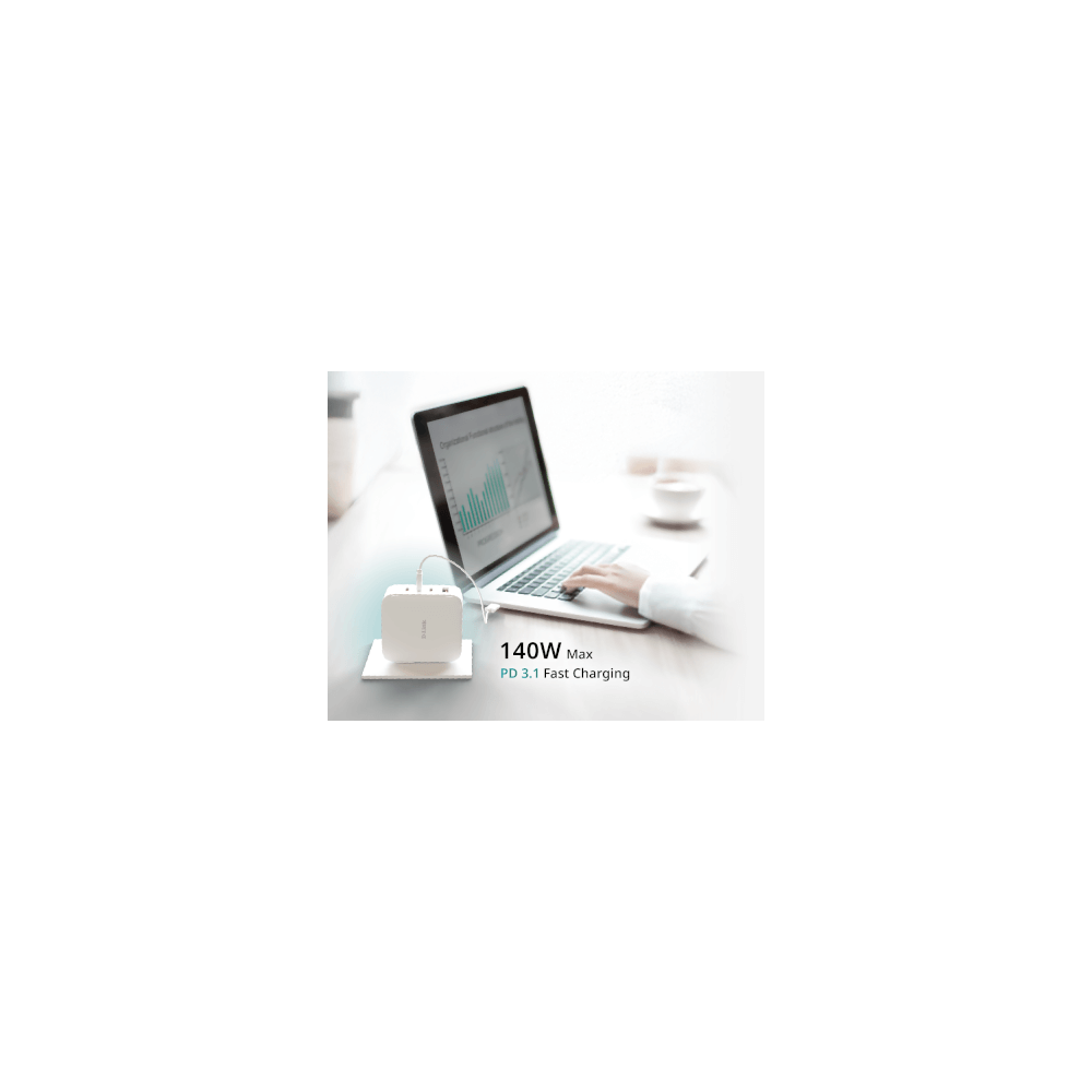 D-link Chargeur GaN 140W - 3 ports USB-C - 1 port USB-A