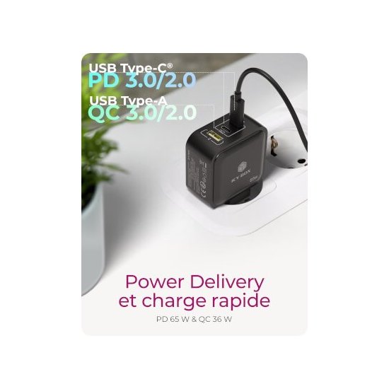 Icy Box- Alimentation USB GaN 2x USB-C 1x USB-A 65W