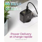 Icy Box- Alimentation USB GaN 2x USB-C 1x USB-A 65W