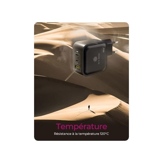 Icy Box- Alimentation USB GaN 2x USB-C 1x USB-A 65W