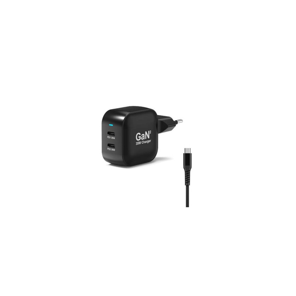 Port Designs- Alim USB Type-C x2 PD 35W GaN2 wall plug + câble