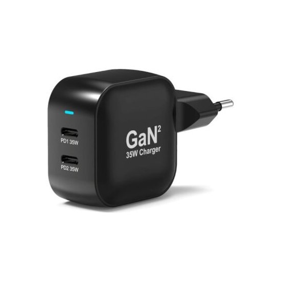 Port Designs- Alim USB Type-C x2 PD 35W GaN2 wall plug + câble