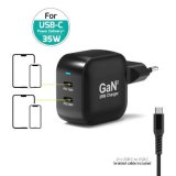 Port Designs- Alim USB Type-C x2 PD 35W GaN2 wall plug + câble