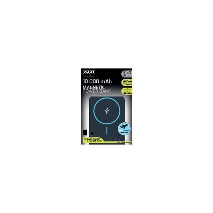 Port Designs- Powerbank 10,000mAh Wireless Qi2 2 USB A & 2 USB C