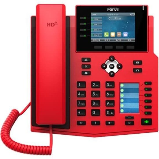 Fanvil Téléphone SIP X5U V2 PoE spécial Red