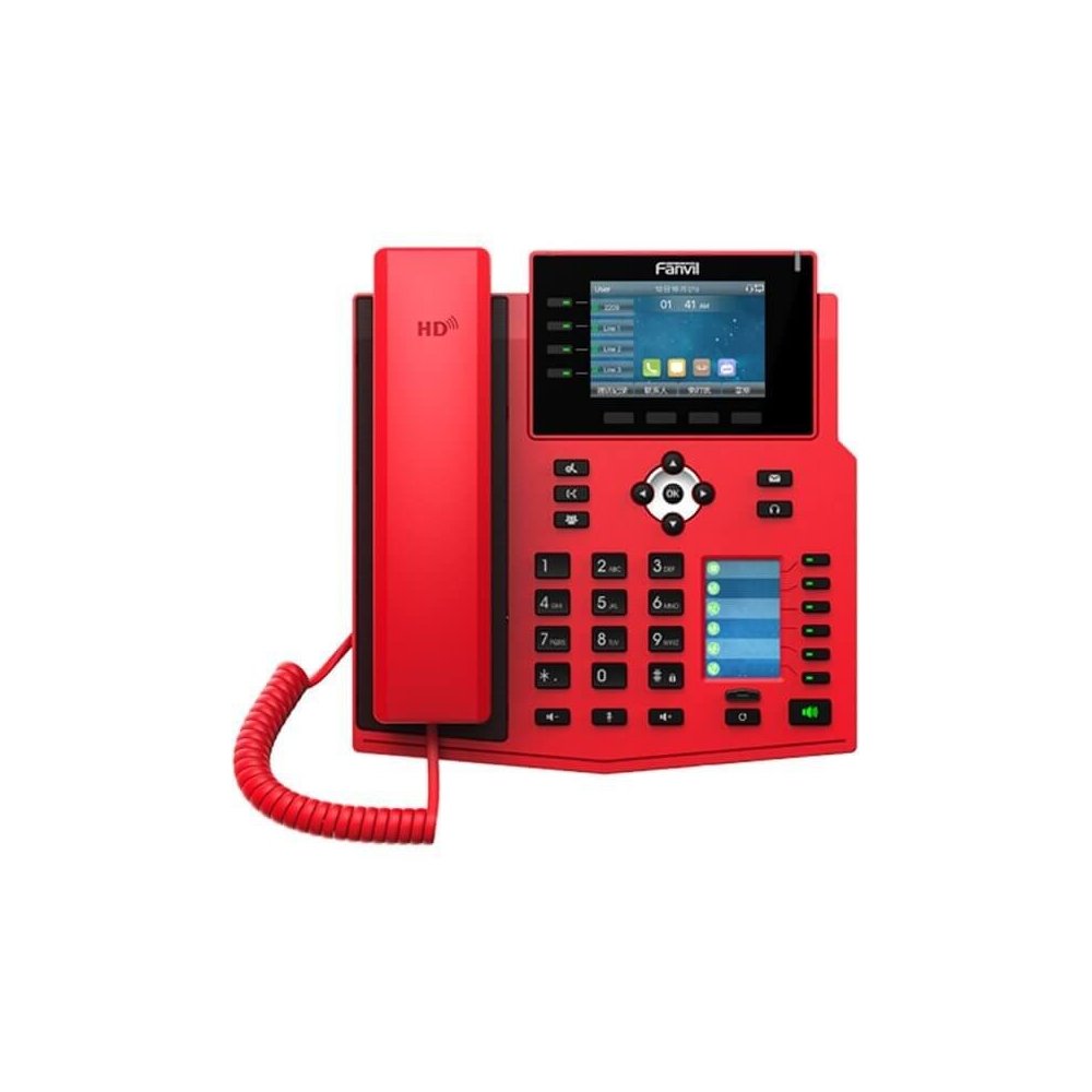Fanvil Téléphone SIP X5U V2 PoE spécial Red
