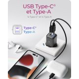 Icy Box- Chargeur rapide USB GaN 1x USB-C 1x USB-A 20W