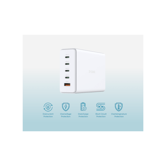 D-link Chargeur GaN 240W - 4 ports USB-C - 1 port USB-A