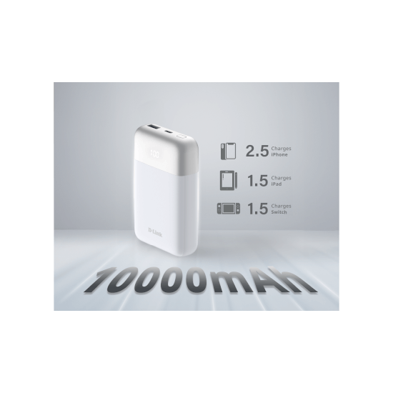 D-link PowerBank 10000mAh 1 Port USB-C & 1 port USB-A