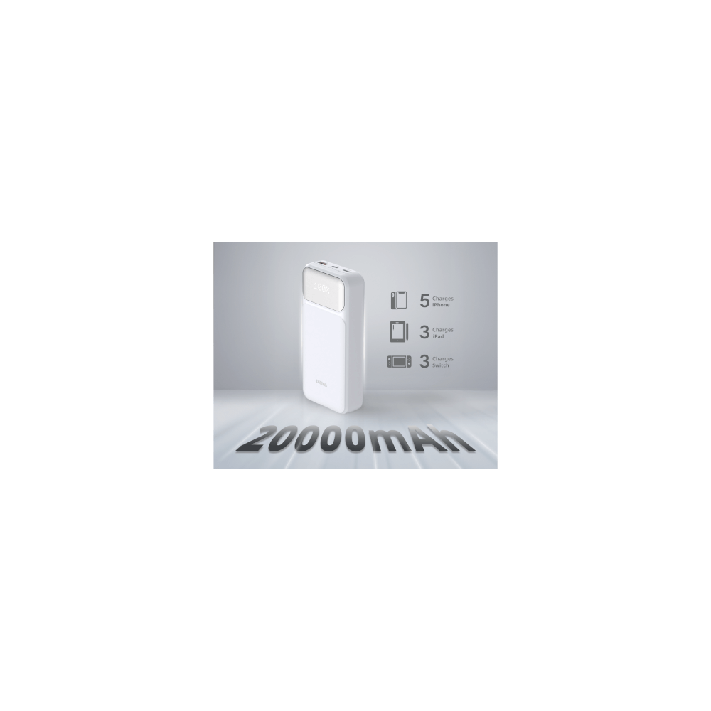 D-link  PowerBank 20000mAh 2 Port USB-C & 1 port USB-A