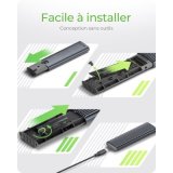 Icy Box- Boîtier externe M.2 NVMe & SSD USB 3.1 Type C & A