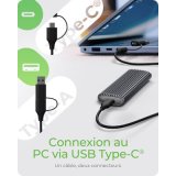 Icy Box- Boîtier externe M.2 NVMe & SSD USB 3.1 Type C & A