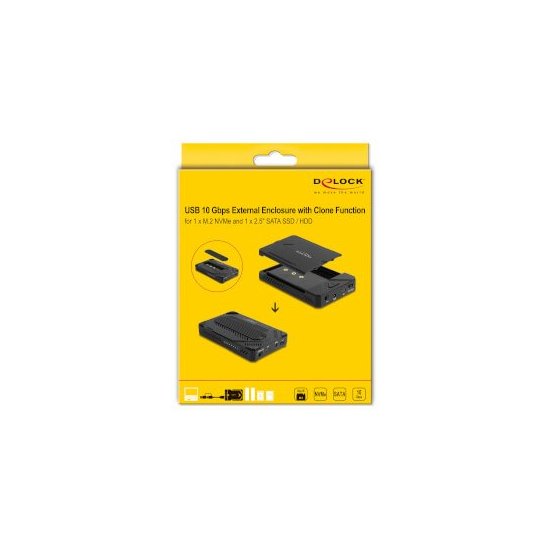 Delock- Boîter externe USB C M.2 SSD + 2"1/2 SSD/HD