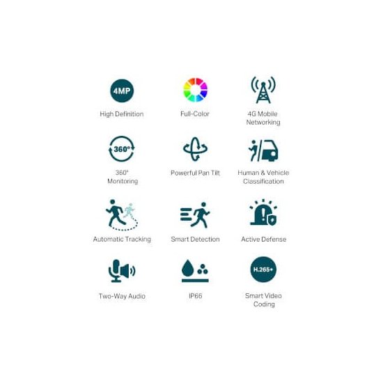 Tp-link Caméra motorisée PT 360° 4G Couleur extérieure