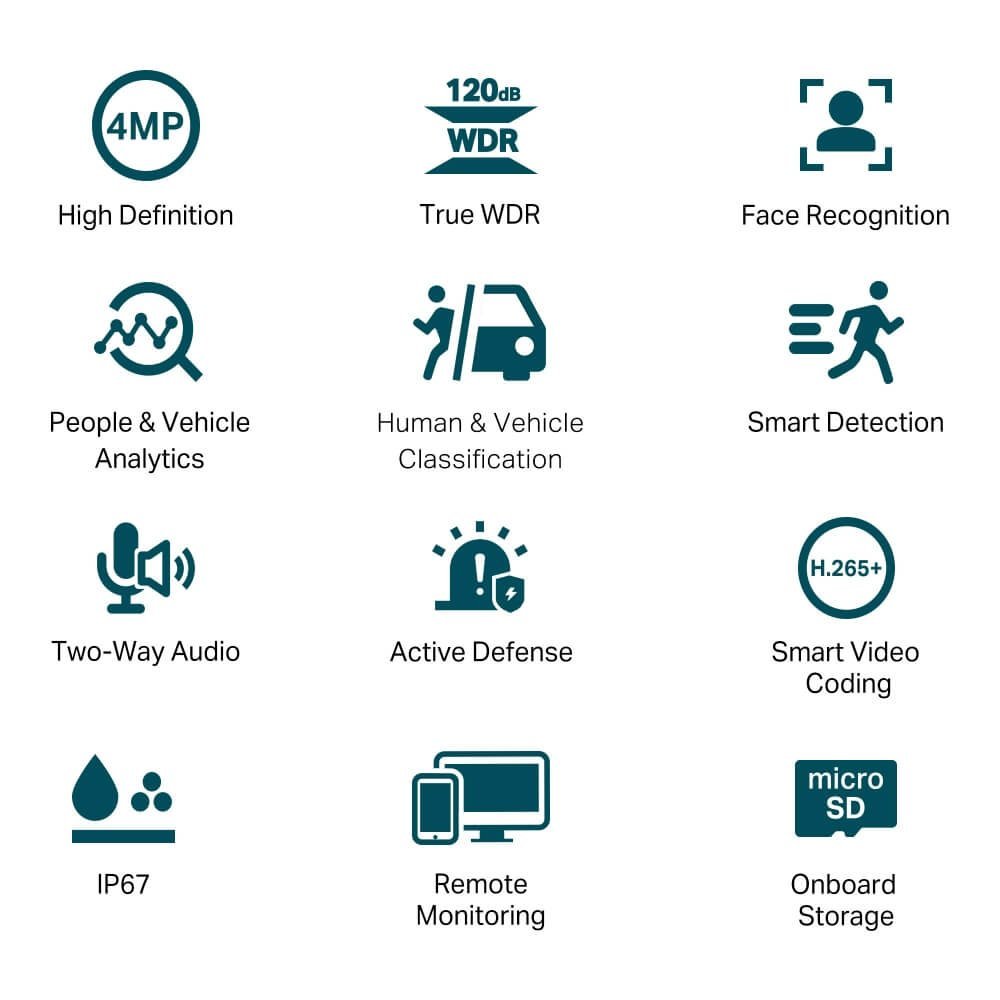 Tp-link Bullet 4Mp Coul24 95,2° Audio H265+ IP67 IA