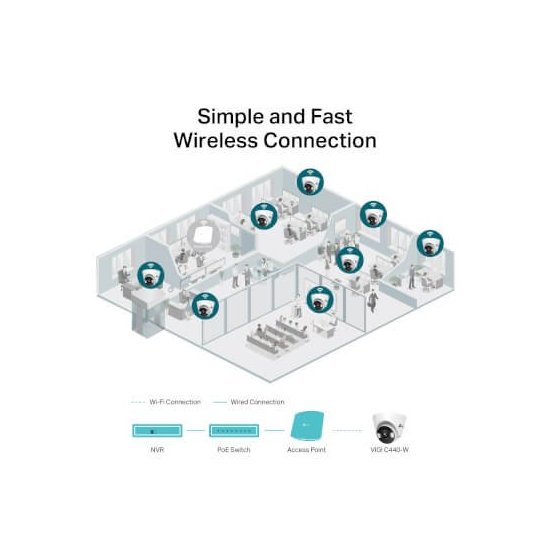 Tp-link Caméra 4Mp Coul24 102° IR 30m Audio H265+ IA