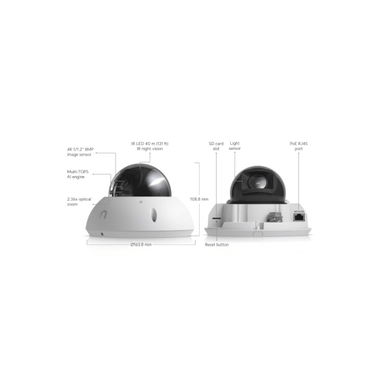 Ubiquiti- Caméra dôme Pro UVC G6 blanche